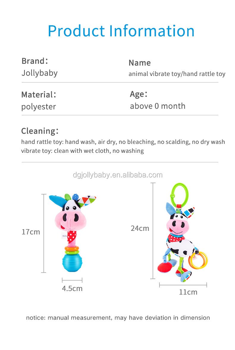 Plush baby hand rattle - Plane - Image 3