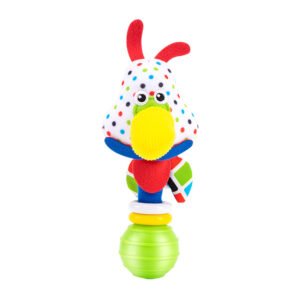 Plush baby hand rattle-Parrot