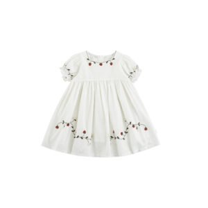 Little Blossom Embroidery Cotton Dress