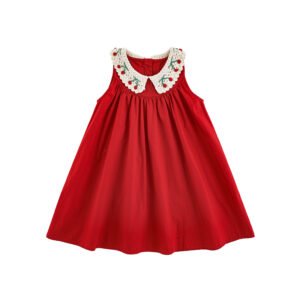 Kids Sleeveless Cherry Baby Girl Dress